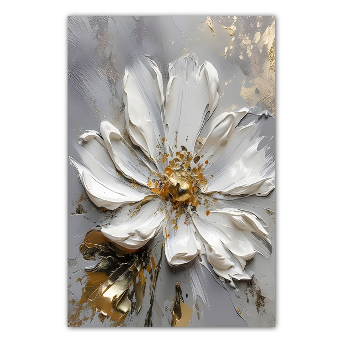 Gold Elegancy IV 3d Heavy Textured Partial Oil Painting - Wall Art